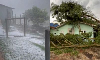 Granizo e Vendavais Voltam a Atingir Santa Catarina Fábrica Colapsa e Delegacia é Destruída em Novo Temporal