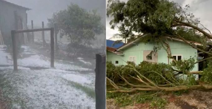 Granizo e Vendavais Voltam a Atingir Santa Catarina Fábrica Colapsa e Delegacia é Destruída em Novo Temporal