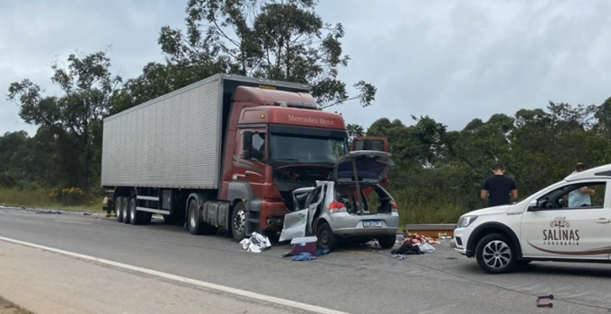 Tragédia em Salinas: Família de Alagoas morre em colisão frontal com carreta na BR-251