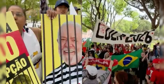 Protestos e Apoio Marcam Chegada de Lula a Lisboa