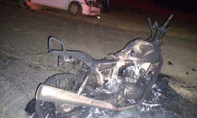 Colisão frontal entre Celta e moto deixa dois em estado grave na MG-133, em Rio Pomba, Zona da Mata mineira