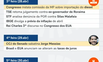 Agenda da Semana: Sabatina de Messias no STF e Análise de PL sobre Penas do 8 de Janeiro em Destaque