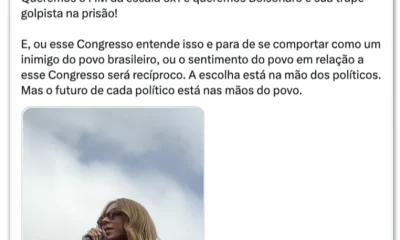 Erika Hilton defende "refundar o Brasil" e "limpar o Congresso" após derrotas do governo Lula