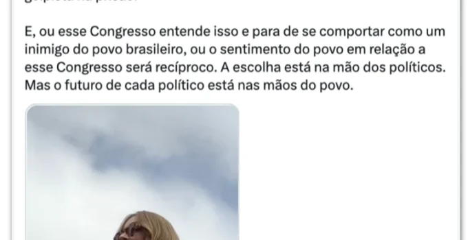 Erika Hilton defende "refundar o Brasil" e "limpar o Congresso" após derrotas do governo Lula