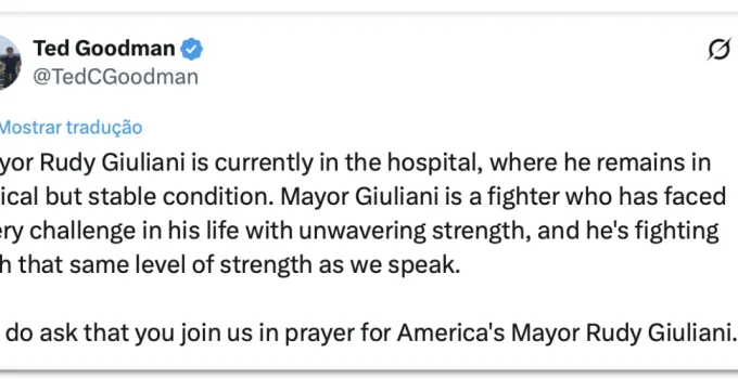 Ex-prefeito de Nova York, Rudolph Giuliani, está em estado crítico em hospital na Flórida
