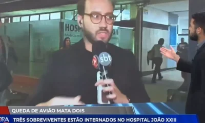 Repórter da TV Alterosa é agredido em BH durante cobertura de queda de avião com três mortos