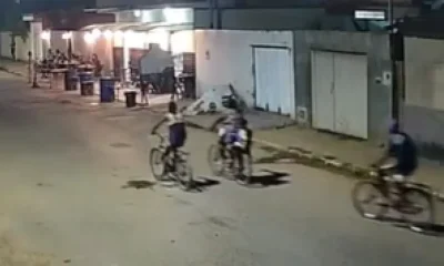 Câmera flagra ciclista sendo atropelado na frente da família em Capitão Enéas, Norte de Minas
