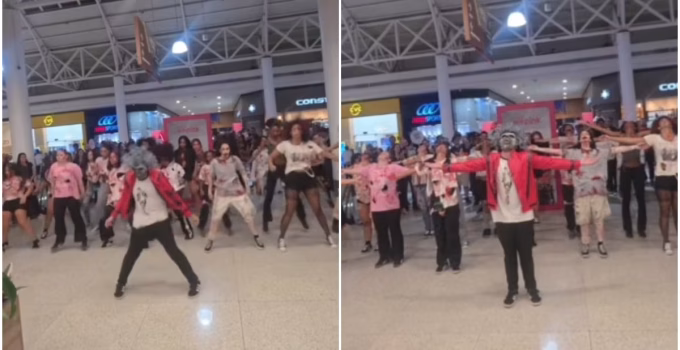 Flash Mob de 'Thriller' no Minas Shopping em BH encanta público e celebra legado de Michael Jackson