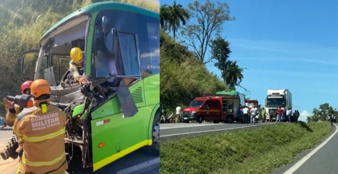 Acidente Grave na BR-040: Ônibus Bate em Caminhão e Deixa Oito Feridos na Região Central de Minas