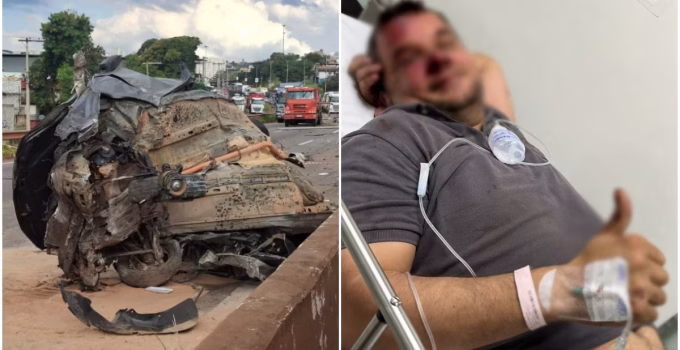 Motorista de Celta que sobreviveu a engavetamento com 13 veículos no Anel Rodoviário de BH relata 'milagre'