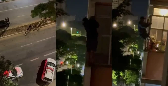 Homem Escala Fachada de Prédio e Tenta Invadir Apartamentos em Belo Horizonte; Resgate Ocorre no 5º Andar