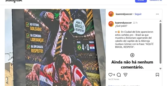 Flávio Bolsonaro repudia "uso criminoso" de imagem do pai em painel no Paraguai