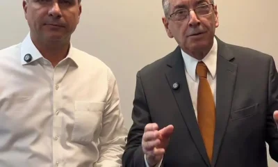 Flávio Bolsonaro se reúne com Eduardo Cunha em BH e discute liderança conservadora em Minas para 2026