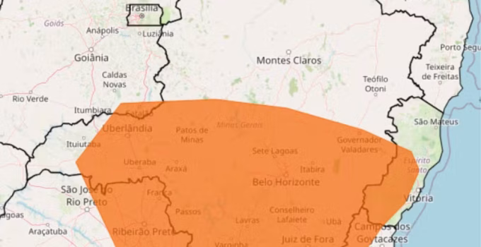 Alerta Laranja de Tempestade: Inmet Emite Aviso para 87 Cidades do Leste de Minas Gerais com Risco de Granizo e Ventos Fortes