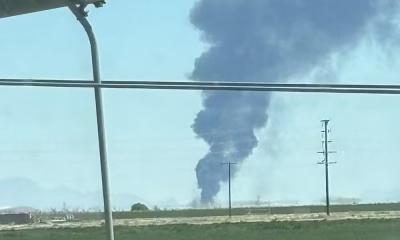 Bombardeiro B-52 da Força Aérea dos EUA cai após decolagem na Califórnia; tripulação ilesa