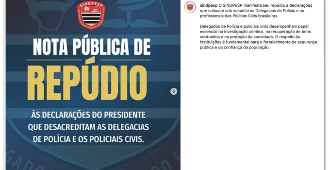 Associações policiais rebatem Lula e defendem delegacias após declaração sobre "medo" em devolução de celulares
