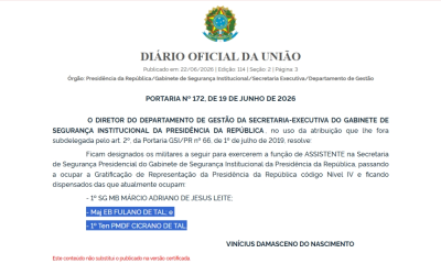 GSI da Presidência nomeia militares com nomes genéricos e promete retificação