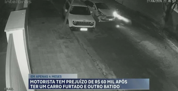 Dentista de BH acumula prejuízo de R$ 60 mil com furto e colisão em menos de 5 meses