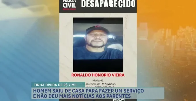 Mecânico de 62 anos some em Contagem após dívida de R$7 mil vir à tona