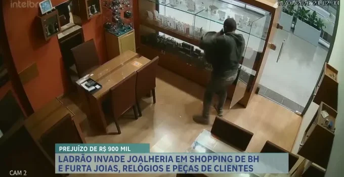 Assalto a joalheria em shopping da Pampulha causa prejuízo milionário em Belo Horizonte