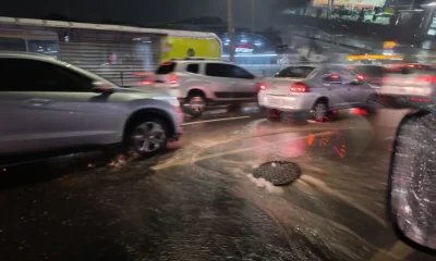 Chuva em Belo Horizonte: Avenida Cristiano Machado alaga e bueiro transborda em vídeo impactante