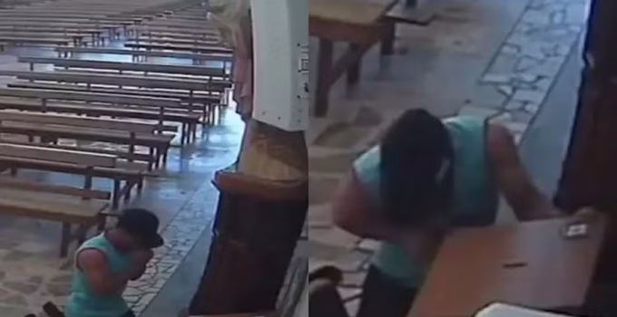 Vídeo Chocante: Ladrão se Ajoelha e Reza Antes de Furta Igreja no Sul de Minas Gerais