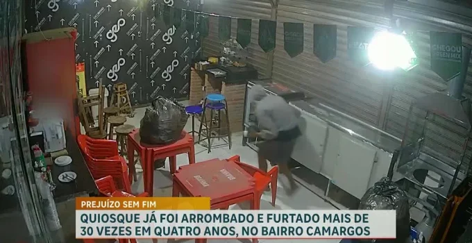 Comerciante em BH acumula mais de 30 arrombamentos em quatro anos e lamenta insegurança no bairro Camargos