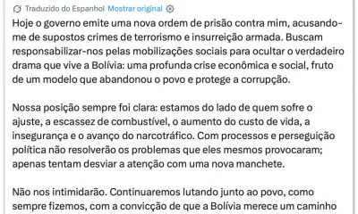 Bolívia: Nova ordem de prisão contra Evo Morales por terrorismo e levante armado