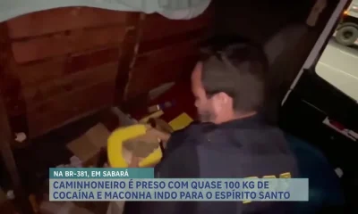 Caminhoneiro é preso com quase 100kg de cocaína e maconha em rota para o Espírito Santo, interceptado em Sabará