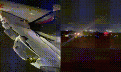 Boeing 727 da Aerosucre sofre 'cauda de fogo' e pousa com trem de pouso colapsado na Colômbia