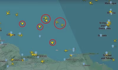 Oito aeronaves militares dos EUA sobrevoam perto da Venezuela em meio a tensões com petroleiros