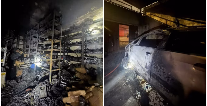 Incêndio destrói oficina e dois carros em casa no bairro Glória, Região Noroeste de BH