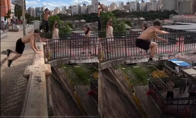 Jovem de BH viraliza com salto radical de tirar o fôlego na Avenida Sapucaí; veja o vídeo!