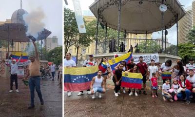 Venezuelanos em BH celebram captura de Maduro com festa em praça central e agradecimentos a Trump