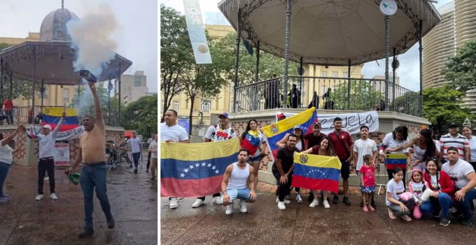Venezuelanos em BH celebram captura de Maduro com festa em praça central e agradecimentos a Trump