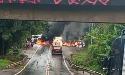 Manifestação bloqueia BR-381 em Nova Era, MG, por falta de energia na região