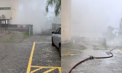 Incêndio em prédio residencial no Sion, em BH, mobiliza Corpo de Bombeiros e causa apreensão em moradores