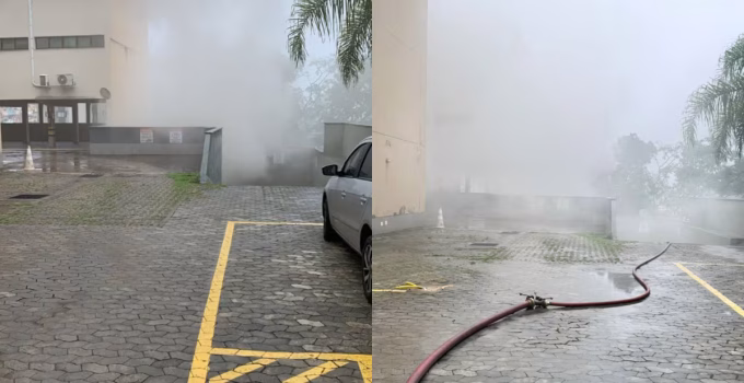 Incêndio em prédio residencial no Sion, em BH, mobiliza Corpo de Bombeiros e causa apreensão em moradores