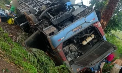 Ônibus capota na BR-365, em Minas Gerais, e deixa mortos e feridos; resgate de vítimas é realizado
