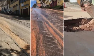 Ribeiro de Abreu, em BH, sofre com falta d'água após ônibus bater em casa e expor vazamentos