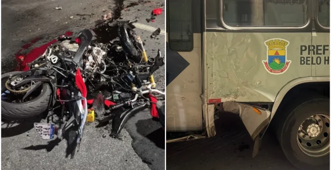Motociclista de alta cilindrada morre em colisão com ônibus na Avenida Amazonas, em BH