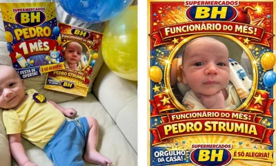 Pais em BH celebram mêsversário do filho com tema inusitado: Supermercados BH