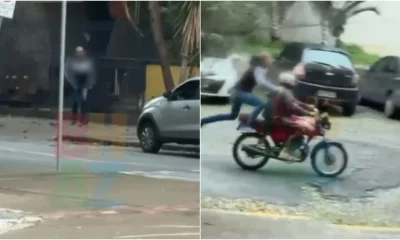 Vídeo flagra ação rápida de dupla em roubo de celular no bairro Funcionários, em BH; casal lamenta insegurança