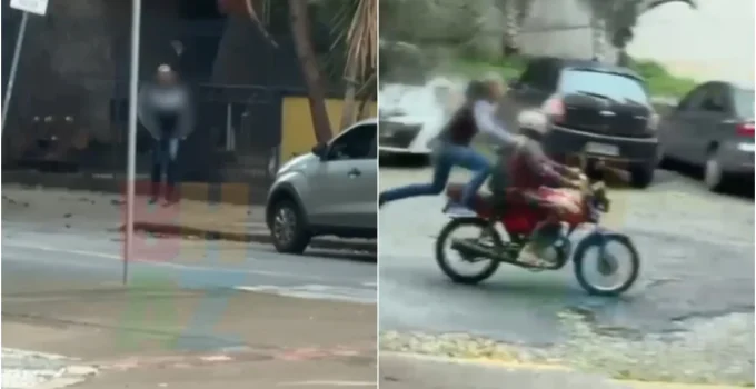 Vídeo flagra ação rápida de dupla em roubo de celular no bairro Funcionários, em BH; casal lamenta insegurança