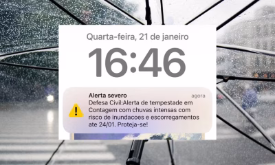 Alerta Severo: Defesa Civil emite aviso de temporal com risco de inundações e deslizamentos na Grande BH
