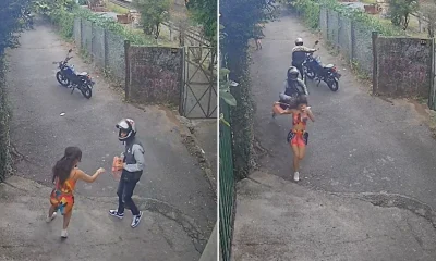 VÍDEO: Câmeras de segurança flagram ação brutal de dupla em moto contra mulheres no Santa Tereza, em BH
