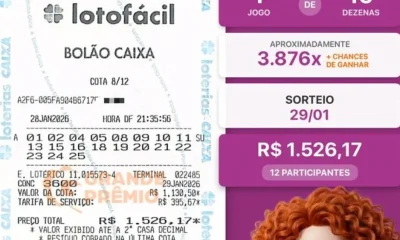 Lotofácil: Bolão de R$ 13,5 mil em BH tenta cravar R$ 14 milhões com 19 dezenas