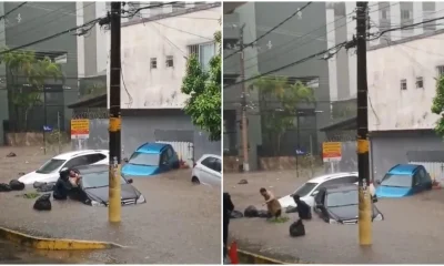 Vídeo: Homem em situação de rua é herói inesperado em resgate de motorista ilhado em Belo Horizonte