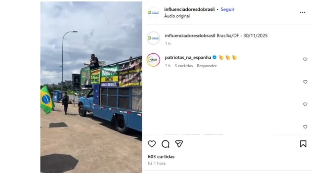 Manifestantes em Brasília pedem liberdade para Bolsonaro e criticam STF
