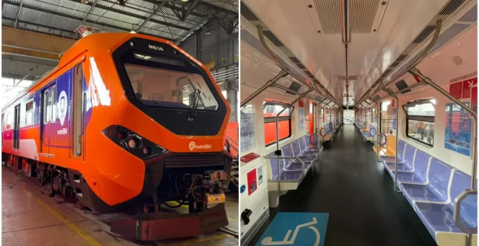 Metrô de BH: Novo trem com Wi-Fi e ar-condicionado chega à capital e deve operar em maio